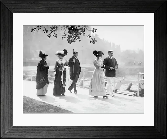 Framed Print : Miss Haldane, Judge Dickinson, J.P. Morgan, 1913. Creator: Bain News Service Framed Print : Miss Haldane, Judge Dickinson, J.P. Morgan, 1913. Creator: Bain News Service