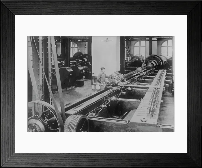 Framed Print : Rifling Big Guns, Watervliet, between c1910 and c1915. Creator: Bain News Service Framed Print : Rifling Big Guns, Watervliet, between c1910 and c1915. Creator: Bain News Service