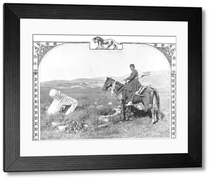 Framed Print : Threateners of Teheran: men who may capture the Shah - a mounted Bakhtiari, 1909. Creator: Unknown Framed Print : Threateners of Teheran: men who may capture the Shah - a mounted Bakhtiari, 1909. Creator: Unknown