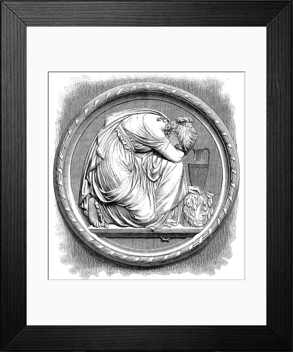 Framed Print : Grief, by R. Siemering, Berlin, in the Royal Academy Exhibition, 1871. Creator: Unknown Framed Print : Grief, by R. Siemering, Berlin, in the Royal Academy Exhibition, 1871. Creator: Unknown
