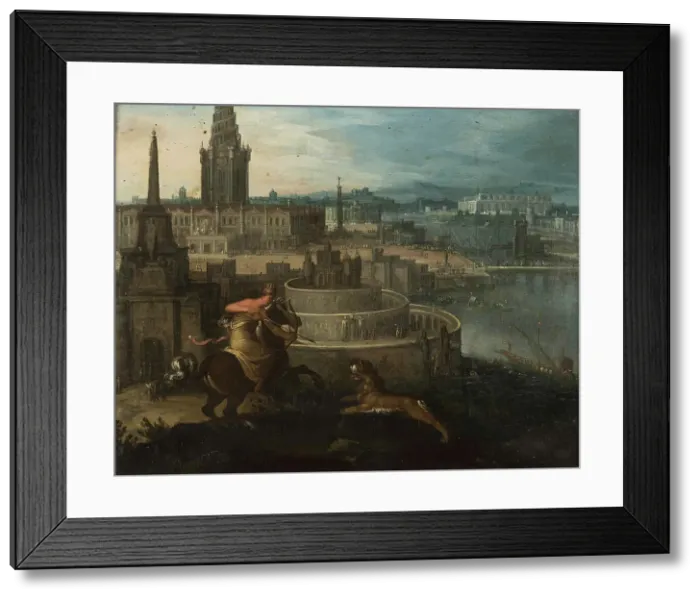 Framed Print : Semiramis before the gates of Babylon, c1540. Creator: Anonymous () Framed Print : Semiramis before the gates of Babylon, c1540. Creator: Anonymous ()