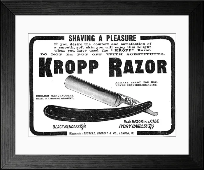 Framed Print : Kropp Razor - do not be put off with substitutes, 1909. Creator: Unknown Framed Print : Kropp Razor - do not be put off with substitutes, 1909. Creator: Unknown