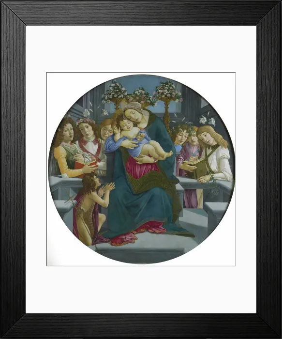 Framed Print : Virgin and child with John the Baptist as a Boy and Angels. Creator: Botticelli; Sandro (1445-1510) Framed Print : Virgin and child with John the Baptist as a Boy and Angels. Creator: Botticelli; Sandro (1445-1510)