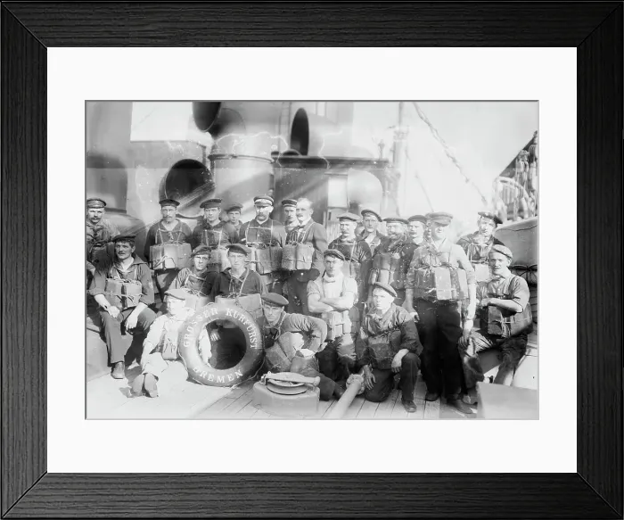 Framed Print : Crew of SS Grosser Kurfu¨rst, Bremen, between c1910 and c1915. Creator: Bain News Service Framed Print : Crew of SS Grosser Kurfu¨rst, Bremen, between c1910 and c1915. Creator: Bain News Service