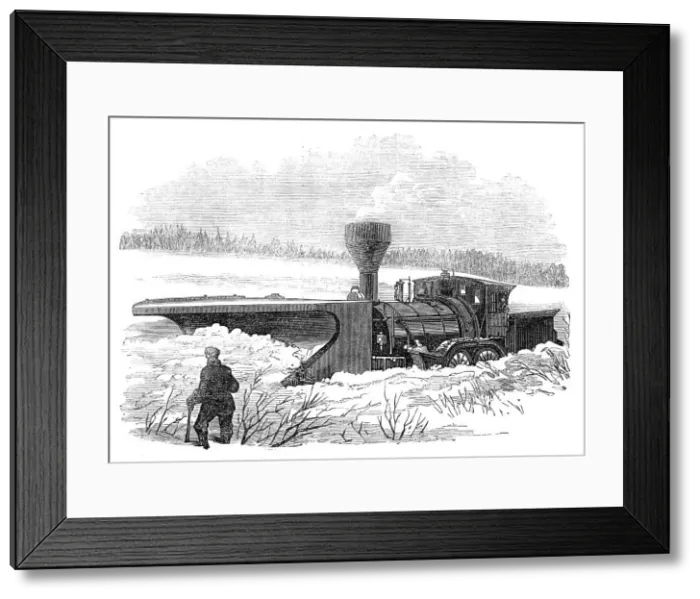 Framed Print : Snow-Plough on the Grand Trunk Railway of Canada, 1870. Creator: Unknown Framed Print : Snow-Plough on the Grand Trunk Railway of Canada, 1870. Creator: Unknown