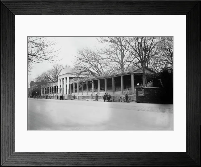 Framed Print : Presidential review stand, White House, 1913. Creator: Bain News Service Framed Print : Presidential review stand, White House, 1913. Creator: Bain News Service