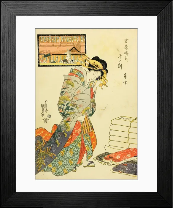 Framed Print : The Hour of the Sheep, Eight Hour of Day (Hitsuji no koku, hiru no yattsu), c1818-1821. Creator: Kunisada (Toyokuni III); Utagawa (1786-1865) Framed Print : The Hour of the Sheep, Eight Hour of Day (Hitsuji no koku, hiru no yattsu), c1818-1821. Creator: Kunisada (Toyokuni III); Utagawa (1786-1865)