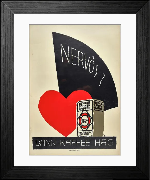 Framed Print : Nervous? Drink Hag coffee, c1932. Creator: Scotland; Eduard (1885-1945) Framed Print : Nervous? Drink Hag coffee, c1932. Creator: Scotland; Eduard (1885-1945)