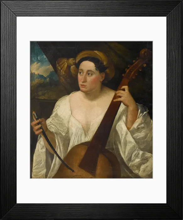 Framed Print : The Bass Viol Player, 16th century. Creator: Anonymous () Framed Print : The Bass Viol Player, 16th century. Creator: Anonymous ()