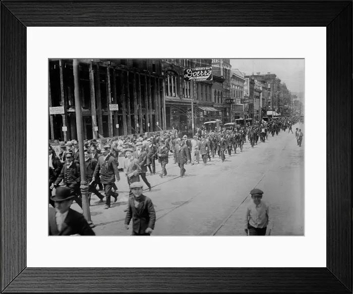 Framed Print : Cincinnati Streetcar Strikers, between c1910 and c1915. Creator: Bain News Service Framed Print : Cincinnati Streetcar Strikers, between c1910 and c1915. Creator: Bain News Service