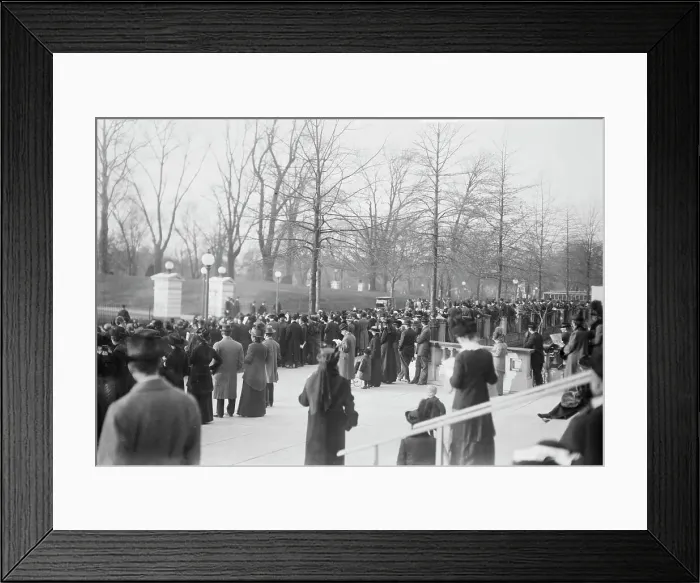 Framed Print : Watching White House, 1913. Creator: Bain News Service Framed Print : Watching White House, 1913. Creator: Bain News Service