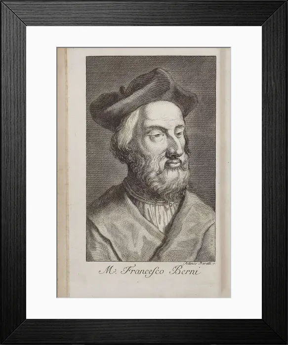 Framed Print : Portrait of the poet Francesco Berni (1497-1536), c1760. Creator: Baratti (Baratta); Antonio (1724-1787) Framed Print : Portrait of the poet Francesco Berni (1497-1536), c1760. Creator: Baratti (Baratta); Antonio (1724-1787)