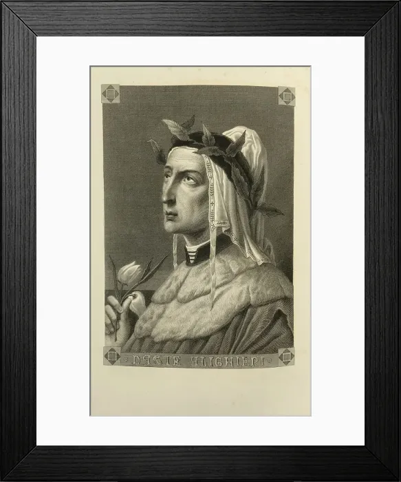 Framed Print : Portrait of Dante Alighieri (1265-1321), 1865. Creator: Faruffini; Federico (1831-1869) Framed Print : Portrait of Dante Alighieri (1265-1321), 1865. Creator: Faruffini; Federico (1831-1869)