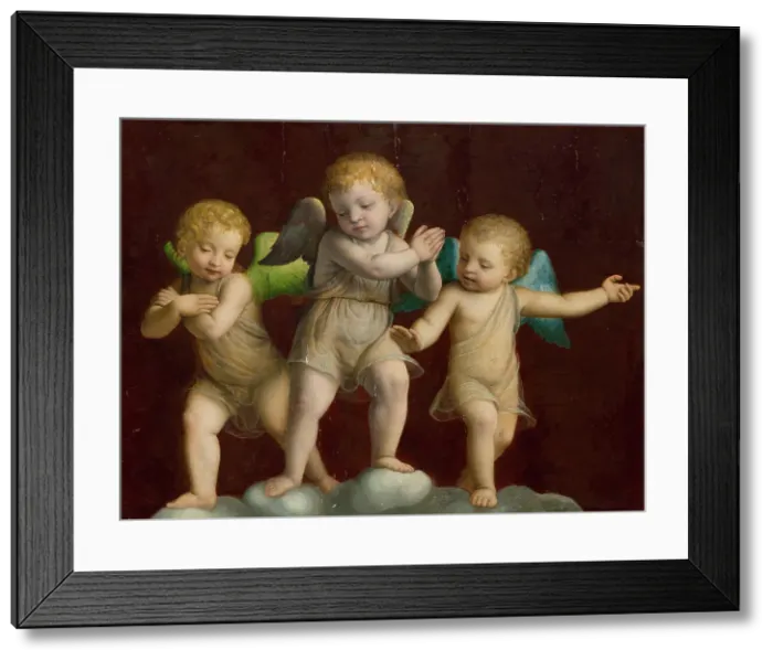 Framed Print : Three Putti. Creator: Luini; Bernardino (ca. 1480-1532) Framed Print : Three Putti. Creator: Luini; Bernardino (ca. 1480-1532)