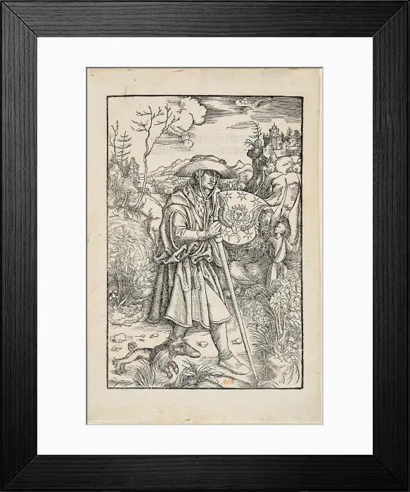 Framed Print : Jean Gerson as a pilgrim, before 1502. Creator: Dürer; Albrecht (1471-1528) Framed Print : Jean Gerson as a pilgrim, before 1502. Creator: Dürer; Albrecht (1471-1528)
