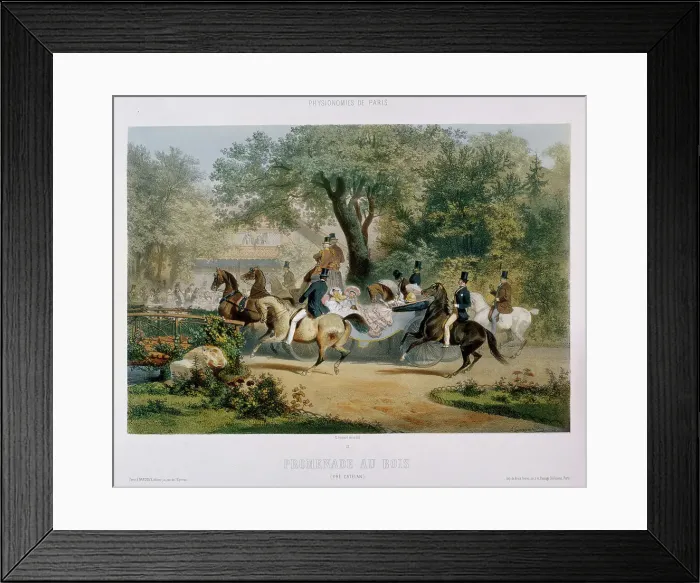 Framed Print : Promenade au bois. (Le Pré Catelan), 1856. Creator: Guérard; Eugène Charles François (1821-1866) Framed Print : Promenade au bois. (Le Pré Catelan), 1856. Creator: Guérard; Eugène Charles François (1821-1866)