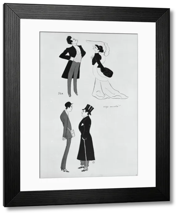 Framed Print : Le Prince Bassaraba de Brancovan, la Comtesse Anna de Noailles, Constant Say, le Comte... 1904. Creator: Sem; (Georges Goursat) (1863-1934) Framed Print : Le Prince Bassaraba de Brancovan, la Comtesse Anna de Noailles, Constant Say, le Comte... 1904. Creator: Sem; (Georges Goursat) (1863-1934)