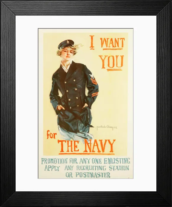 Framed Print : I Want You for the Navy, 1917. Creator: Christy; Howard Chandler (1872-1952) Framed Print : I Want You for the Navy, 1917. Creator: Christy; Howard Chandler (1872-1952)