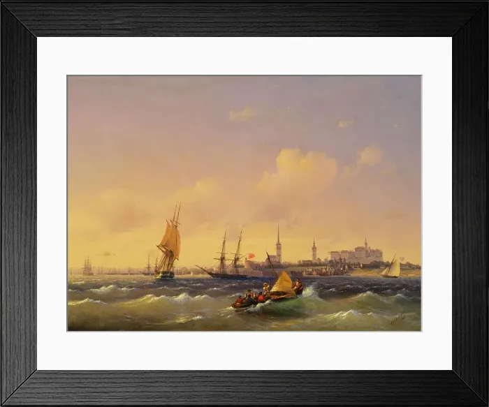Framed Print : View of Reval, Estonia, 1845. Creator: Aivazovsky; Ivan Konstantinovich (1817-1900) Framed Print : View of Reval, Estonia, 1845. Creator: Aivazovsky; Ivan Konstantinovich (1817-1900)