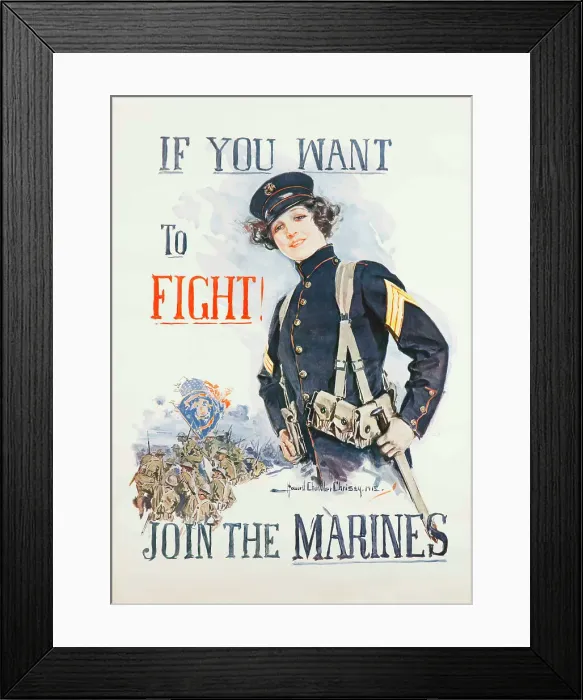 Framed Print : If You Want to Fight Join the Marines, 1918. Creator: Christy; Howard Chandler (1872-1952) Framed Print : If You Want to Fight Join the Marines, 1918. Creator: Christy; Howard Chandler (1872-1952)