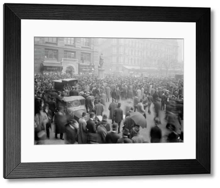 Framed Print : I.W.W. Meeting, Park Row, between c1910 and c1915. Creator: Bain News Service Framed Print : I.W.W. Meeting, Park Row, between c1910 and c1915. Creator: Bain News Service