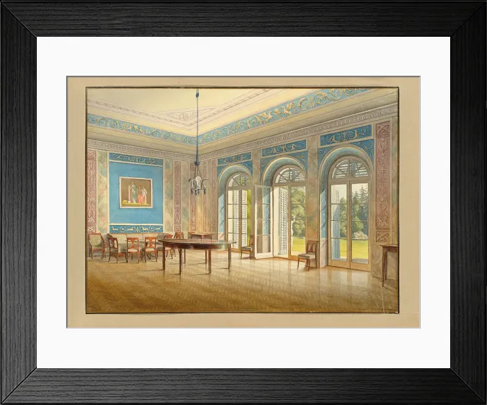 Framed Print : The hall in the garden pavilion of Teplitz Castle, 1832. Creator: Croll; Carl Robert (1800-1863) Framed Print : The hall in the garden pavilion of Teplitz Castle, 1832. Creator: Croll; Carl Robert (1800-1863)