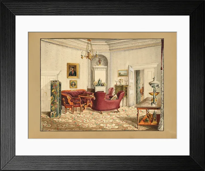 Framed Print : The Radziwill Palace in Berlin. Salon of Princess Wanda Czartoryska, née Princess Radziwill, 1845. Creator: Wustrow (active ca 1845) Framed Print : The Radziwill Palace in Berlin. Salon of Princess Wanda Czartoryska, née Princess Radziwill, 1845. Creator: Wustrow (active ca 1845)