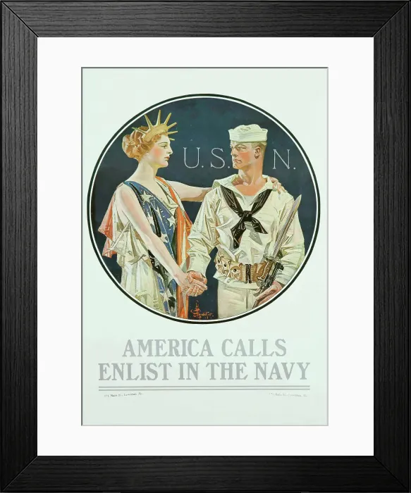 Framed Print : America Calls - Enlist in the Navy, 1917. Creator: Leyendecker; Joseph Christian (1874-1951) Framed Print : America Calls - Enlist in the Navy, 1917. Creator: Leyendecker; Joseph Christian (1874-1951)