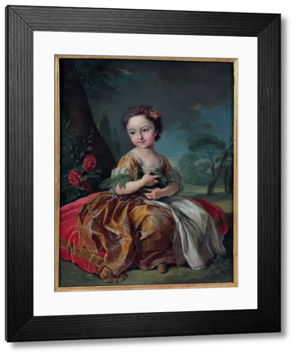 Framed Print : Portrait of Maria Luisa of Savoy (1688-1714) as Child, 1733. Creator: Van Loo; Louis Michel (1707-1771) Framed Print : Portrait of Maria Luisa of Savoy (1688-1714) as Child, 1733. Creator: Van Loo; Louis Michel (1707-1771)