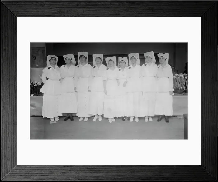 Framed Print : Red Cross volunteers? Alice Borden, Helen Campbell, Edith McHieble, Maude... between c1910 and c1915 Creator: Bain News Service Framed Print : Red Cross volunteers? Alice Borden, Helen Campbell, Edith McHieble, Maude... between c1910 and c1915 Creator: Bain News Service