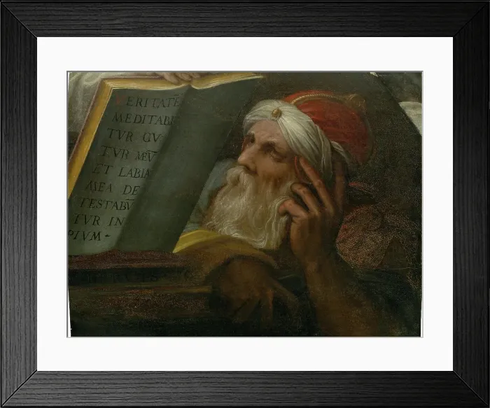 Framed Print : Averroes. From the Triumph of Saint Thomas Aquinas over the heretics, c1570. Creator: Vasari; Giorgio (1511-1574) Framed Print : Averroes. From the Triumph of Saint Thomas Aquinas over the heretics, c1570. Creator: Vasari; Giorgio (1511-1574)