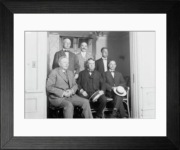 Framed Print : AL club presidents: Frank Navin, Detroit; Benjamin S. Minor, Washington; Frank Farrell... 1914. Creator: Bain News Service Framed Print : AL club presidents: Frank Navin, Detroit; Benjamin S. Minor, Washington; Frank Farrell... 1914. Creator: Bain News Service