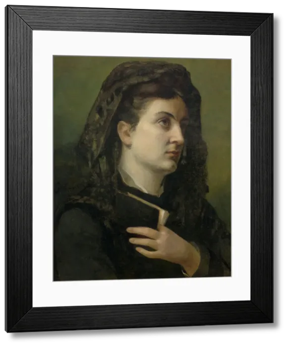 Framed Print : La femme au missel (Zélie Courbet), c1840-1849. Creator: Courbet; Gustave (1819-1877) Framed Print : La femme au missel (Zélie Courbet), c1840-1849. Creator: Courbet; Gustave (1819-1877)