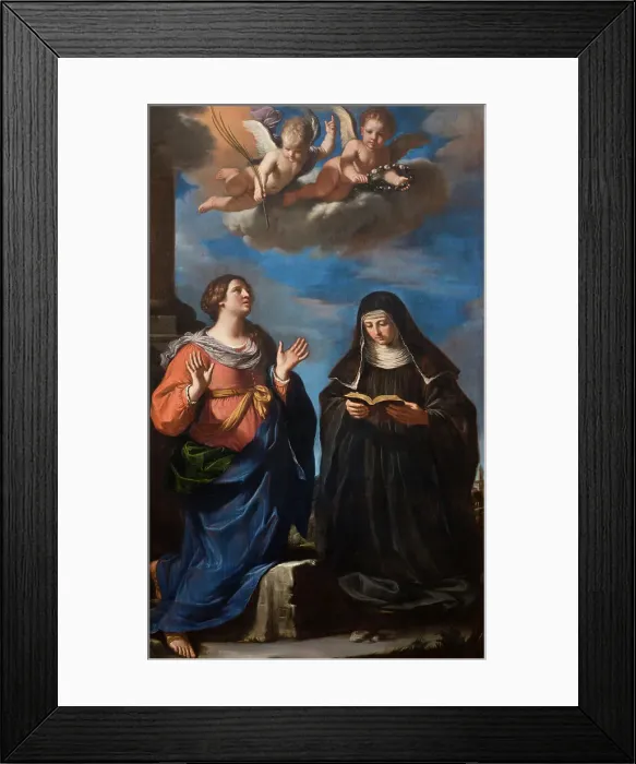 Framed Print : The Saints Lucretia and Gertrude, 1645. Creator: Guercino (1591-1666) Framed Print : The Saints Lucretia and Gertrude, 1645. Creator: Guercino (1591-1666)