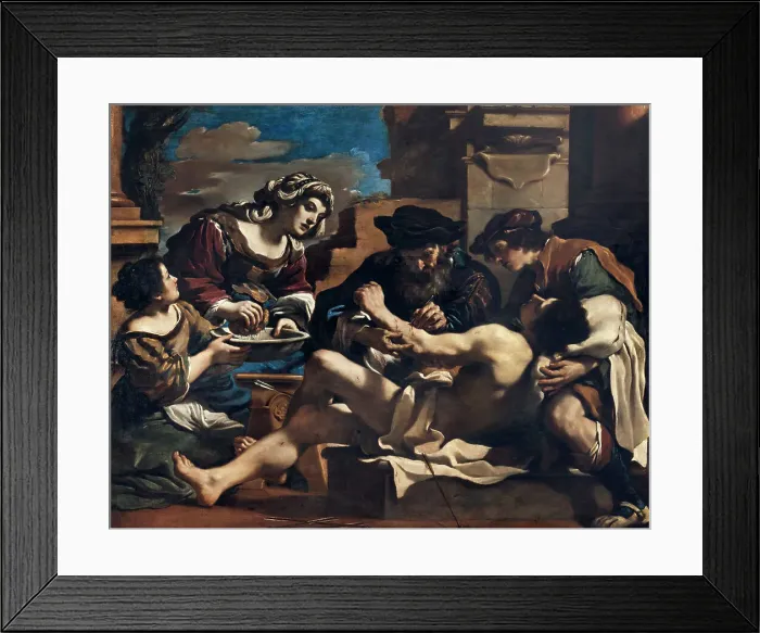 Framed Print : Saint Sebastian Tended by Saint Irene, 1619. Creator: Guercino (1591-1666)