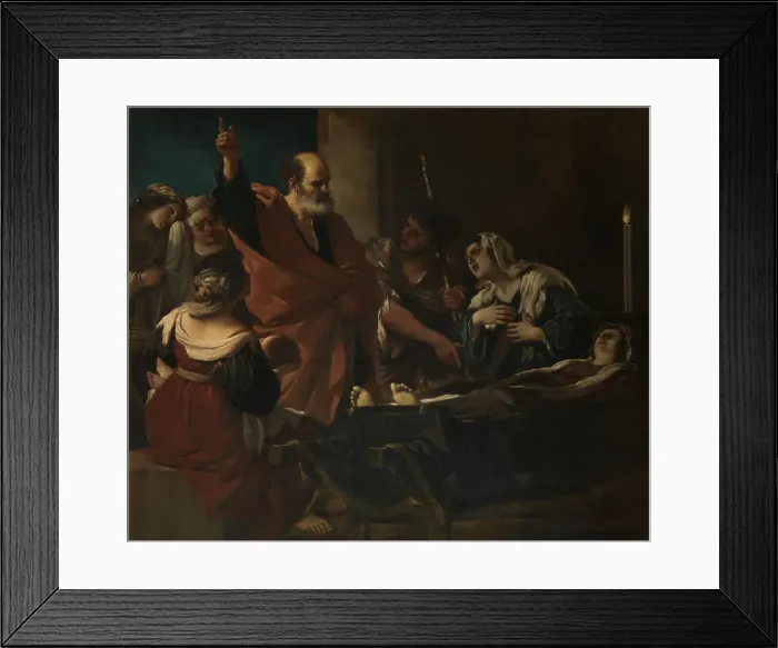 Framed Print : Saint Peter raised Tabitha from the dead, 1618. Creator: Guercino (1591-1666) Framed Print : Saint Peter raised Tabitha from the dead, 1618. Creator: Guercino (1591-1666)