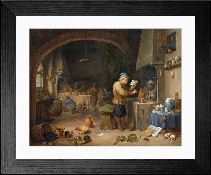 Framed Print : An Alchemist. Creator: Teniers; David; the Younger (1610-1690) Framed Print : An Alchemist. Creator: Teniers; David; the Younger (1610-1690)