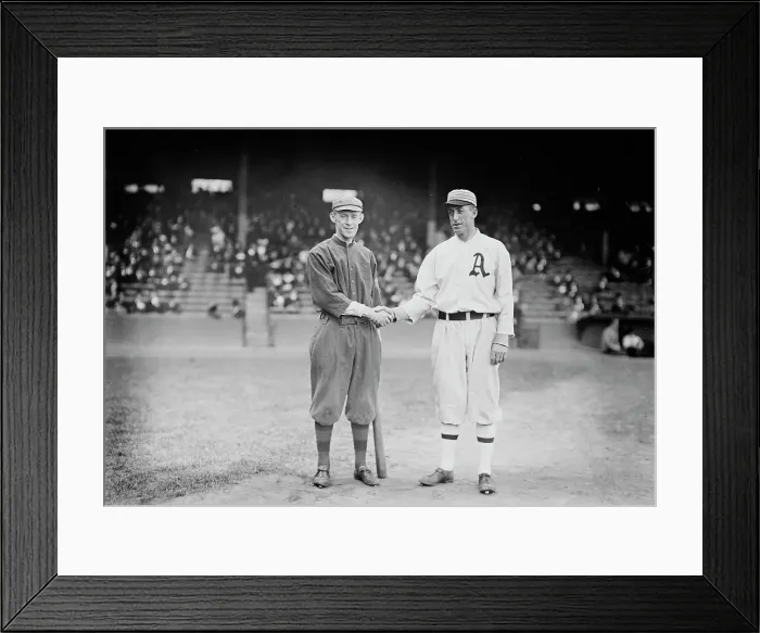 Framed Print : Johnny Evers, Boston NL & Eddie Plank, Philadelphia AL (baseball), 1914. Creator: Bain News Service Framed Print : Johnny Evers, Boston NL & Eddie Plank, Philadelphia AL (baseball), 1914. Creator: Bain News Service