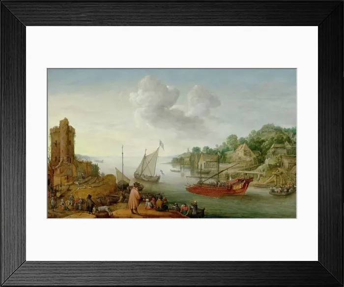 Framed Print : River mouth with a galley, 1620. Creator: Willaerts; Adam (1577-1664) Framed Print : River mouth with a galley, 1620. Creator: Willaerts; Adam (1577-1664)