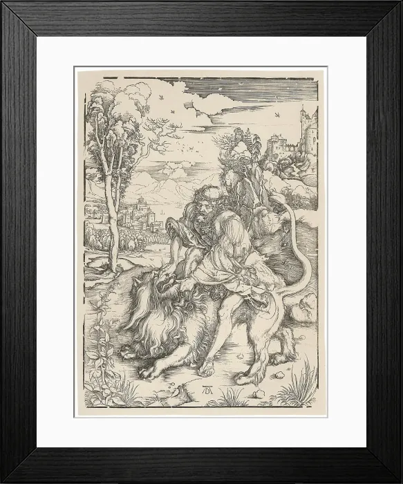 Framed Print : Samson Fighting with the Lion, c1496. Creator: Dürer; Albrecht (1471-1528) Framed Print : Samson Fighting with the Lion, c1496. Creator: Dürer; Albrecht (1471-1528)