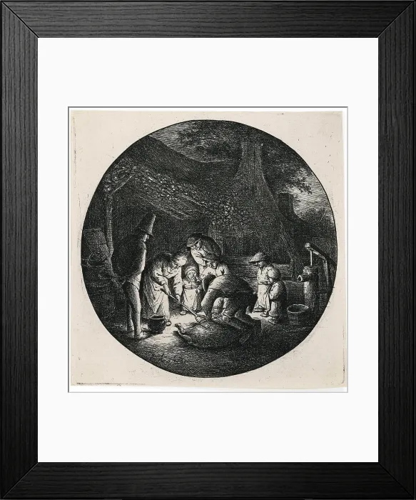 Framed Print : The pig slaughtering, c1642. Creator: Ostade; Adriaen Jansz; van (1610-1685) Framed Print : The pig slaughtering, c1642. Creator: Ostade; Adriaen Jansz; van (1610-1685)