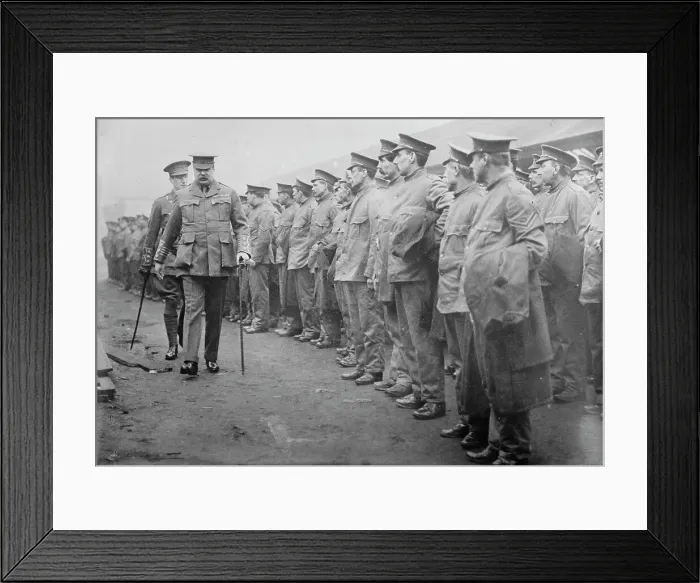 Framed Print : Lord Derby inspecting Dockers Battalion, between c1910 and c1915. Creator: Bain News Service Framed Print : Lord Derby inspecting Dockers Battalion, between c1910 and c1915. Creator: Bain News Service