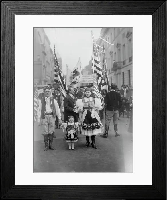Framed Print : Bohemians in Wake up America parade, 1917. Creator: Bain News Service Framed Print : Bohemians in Wake up America parade, 1917. Creator: Bain News Service