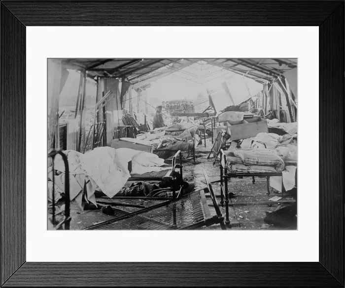 Framed Print : Bombed hospital, between c1915 and c1920. Creator: Bain News Service Framed Print : Bombed hospital, between c1915 and c1920. Creator: Bain News Service