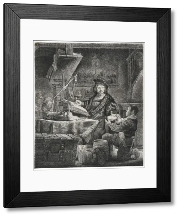 Framed Print : Jan Uytenbogaert, the Goldweigher, 1639. Creator: Rembrandt van Rhijn (1606-1669) Framed Print : Jan Uytenbogaert, the Goldweigher, 1639. Creator: Rembrandt van Rhijn (1606-1669)