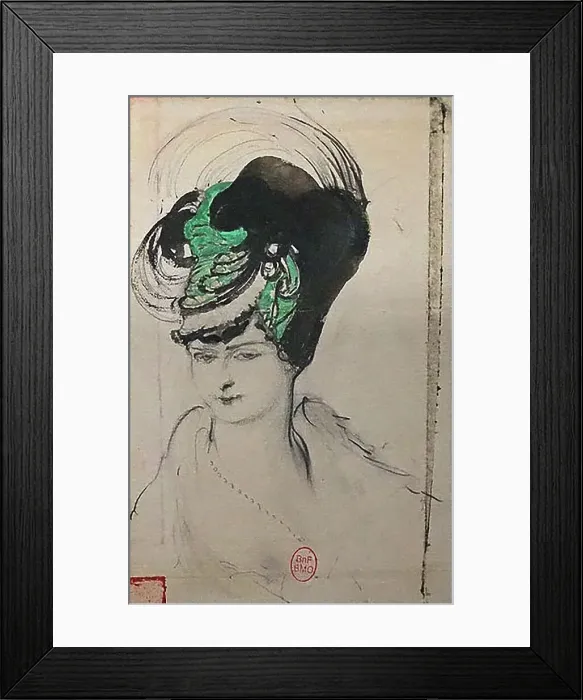 Framed Print : Misia Sert et projet de chapeau, c1910. Creator: Bakst; Léon (1866-1924) Framed Print : Misia Sert et projet de chapeau, c1910. Creator: Bakst; Léon (1866-1924)