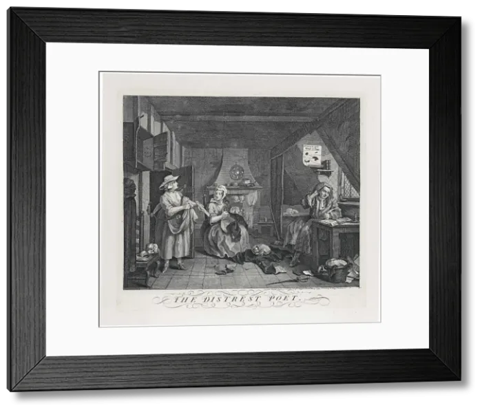 Framed Print : The distressed Poet, 1741. Creator: Hogarth; William (1697-1764) Framed Print : The distressed Poet, 1741. Creator: Hogarth; William (1697-1764)