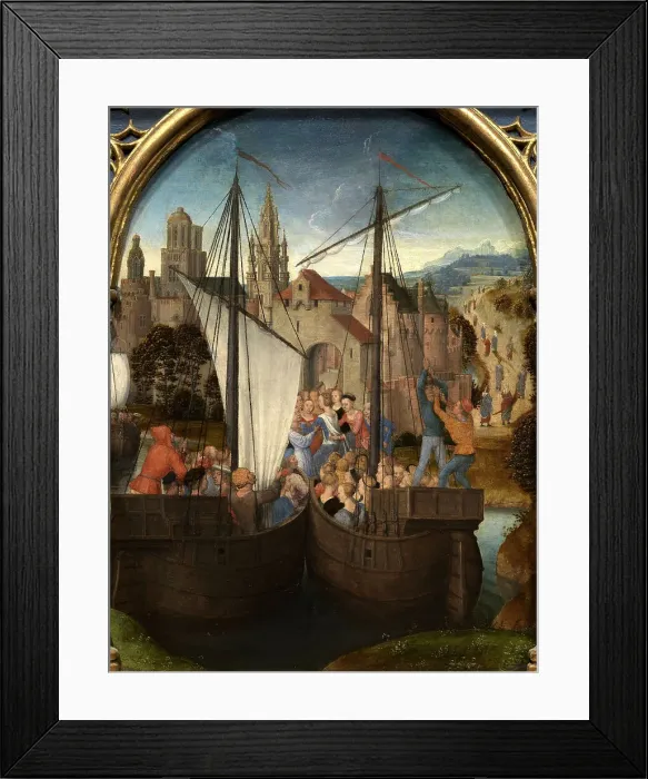 Framed Print : Saint Ursula Shrine: Arrival in Basel, 1489. Creator: Memling; Hans (1433 / 40-1494) Framed Print : Saint Ursula Shrine: Arrival in Basel, 1489. Creator: Memling; Hans (1433 / 40-1494)