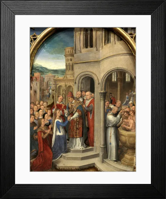 Framed Print : Saint Ursula Shrine: Arrival in Rome, 1489. Creator: Memling; Hans (1433 / 40-1494) Framed Print : Saint Ursula Shrine: Arrival in Rome, 1489. Creator: Memling; Hans (1433 / 40-1494)