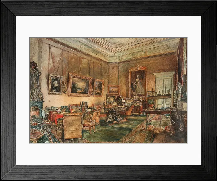 Framed Print : The study of Clemens Wenzel Lothar Prince Metternich in the house on Ballhausplatz in Vienna, 1879. Creator: Alt; Rudolf von (1812-1905) Framed Print : The study of Clemens Wenzel Lothar Prince Metternich in the house on Ballhausplatz in Vienna, 1879. Creator: Alt; Rudolf von (1812-1905)
